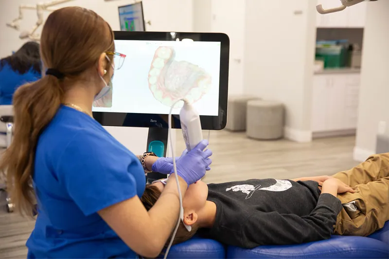 Patient being scanned for Invisalign® clear aligners